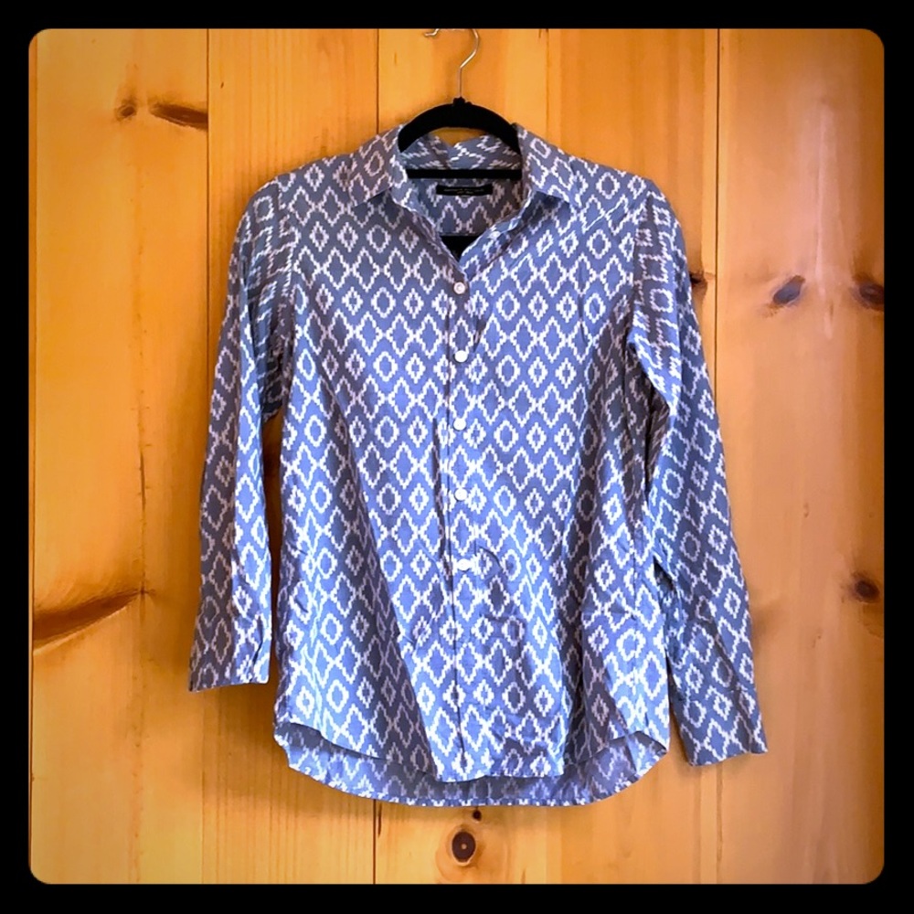 Patterned Banana Republic Button Down Blouse - image 1